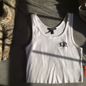F21 Cutoff Ribbed Racerback Tank